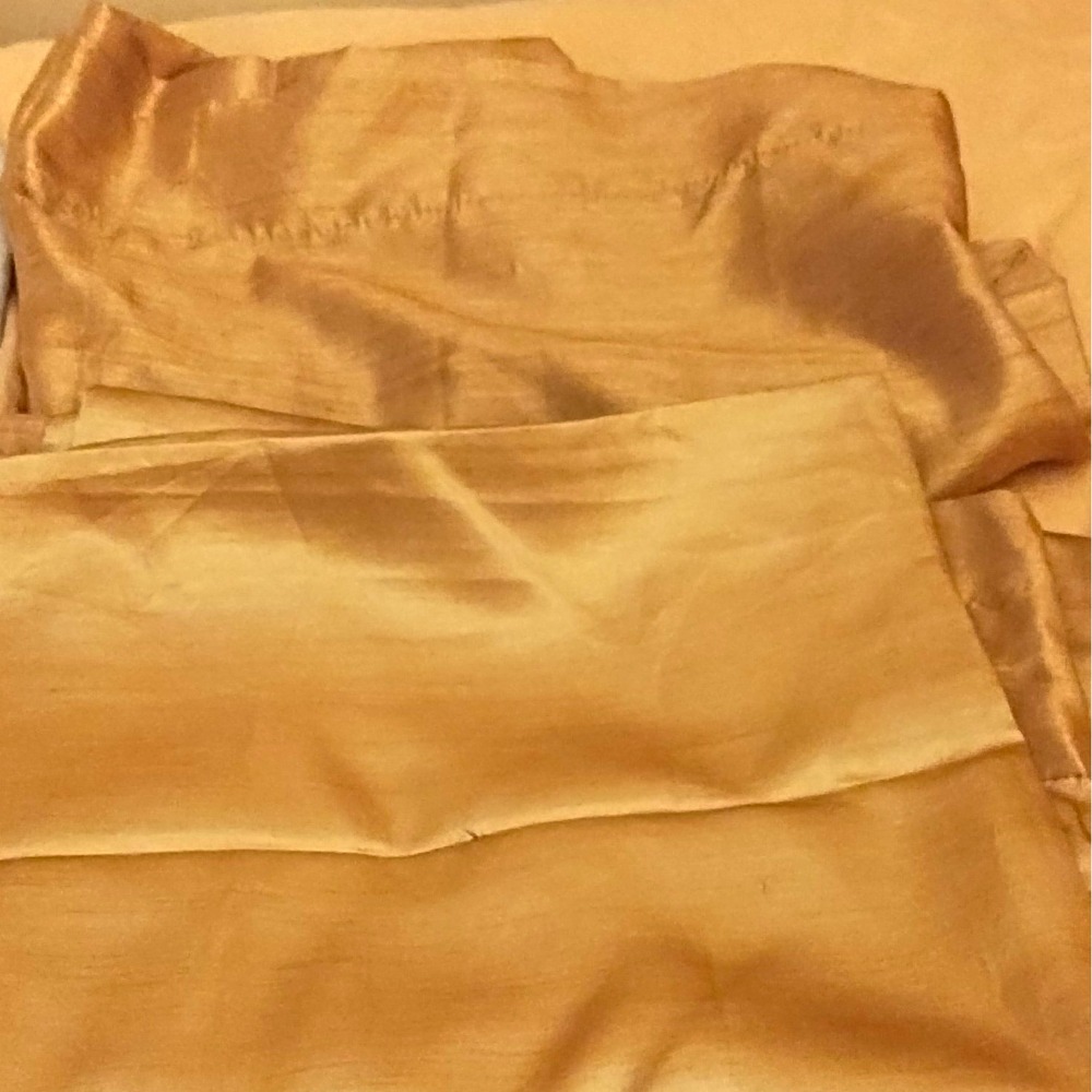 Beige Satin Fabric Remnants Pieces Solid Plain Synthetic Material Craft Lot